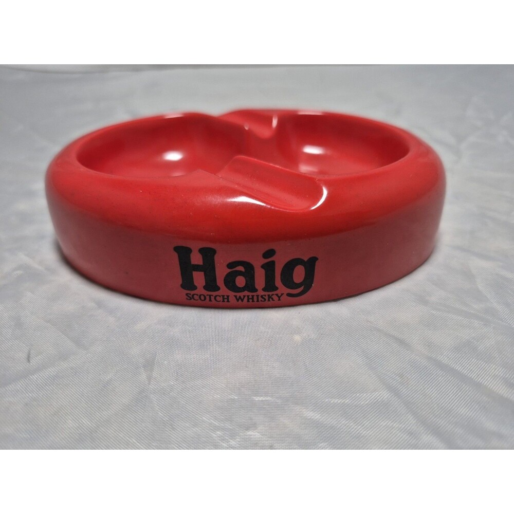 Vintage Haig Scotch Whisky Advertising Ashtray Porcelain Red Made In England "5